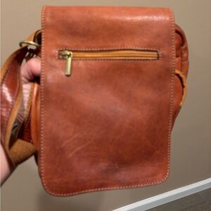 GENUINE AUTHENTIC Y2K COWHIDE Super Soft Casual Chic Brown Leather Crossbody Bag